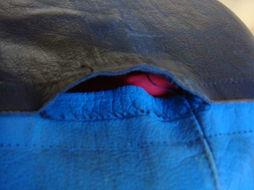 Patched hole in an outdoor jacket