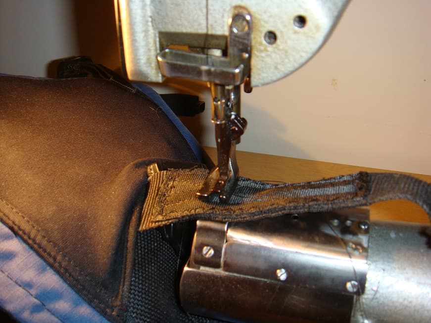 Industrial sewing machine at the Outdoor Gear Doctor workshop